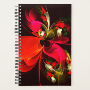 Rouge Vert Floral Moderne Art Abstrait Motif #02