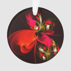 Rouge Vert Floral Moderne Art Abstrait Motif #02
