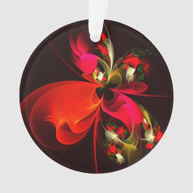 Rouge Vert Floral Moderne Art Abstrait Motif #02 (devant)