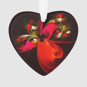 Rouge Vert Floral Moderne Art Abstrait Motif #02