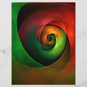 Rouge Vert Floral Moderne Art Abstrait Motif #21