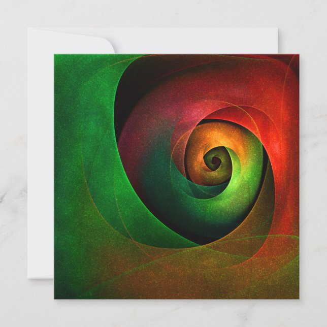 Rouge Vert Floral Moderne Art Abstrait Motif #21 (Devant)