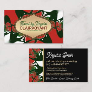 Rouge Vert Golden Goddess Tarot Cartes de visite