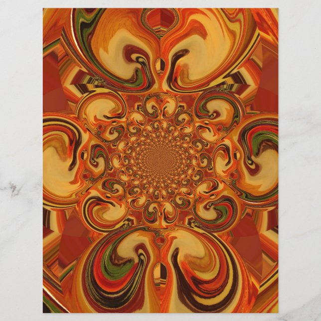 Rouge vert jaune Cool rétro fleurs Vintages design (Devant)