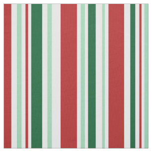 Rouge, vert, le blanc barre le tissu de Noël