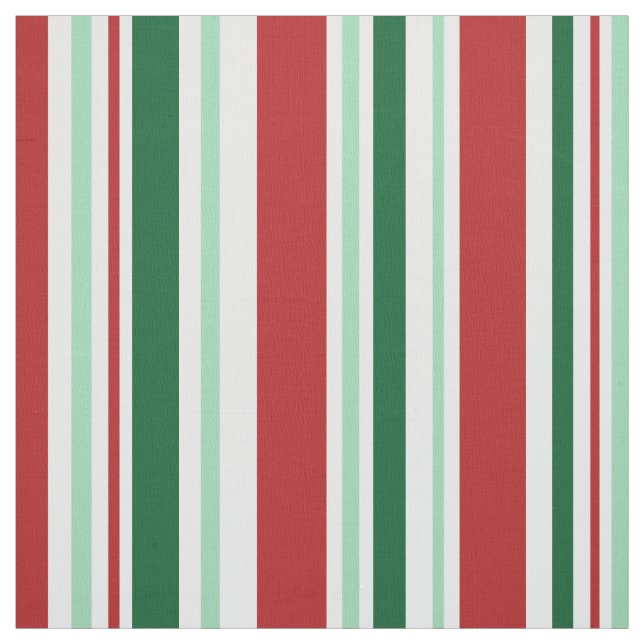 Rouge, vert, le blanc barre le tissu de Noël (Échantillon)