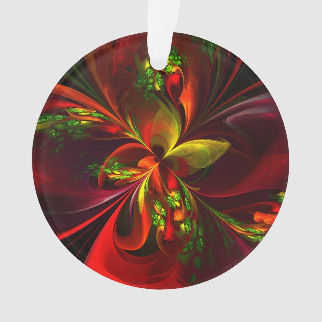 Rouge vert moderne Floral Abstrait Art Motif #05 (devant)