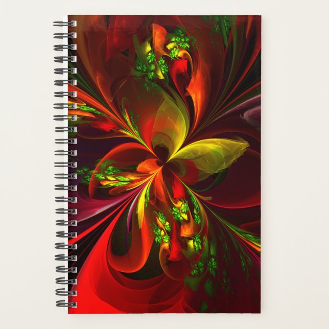 Rouge vert moderne Floral Abstrait Art Motif #05 (Devant)