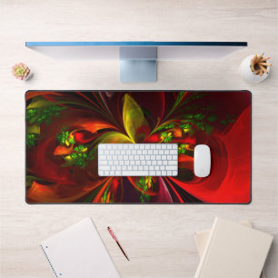 Rouge vert moderne Floral Abstrait Art Motif #05