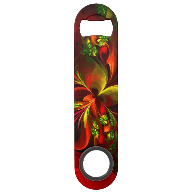 Rouge vert moderne Floral Abstrait Art Motif #05 (Devant)