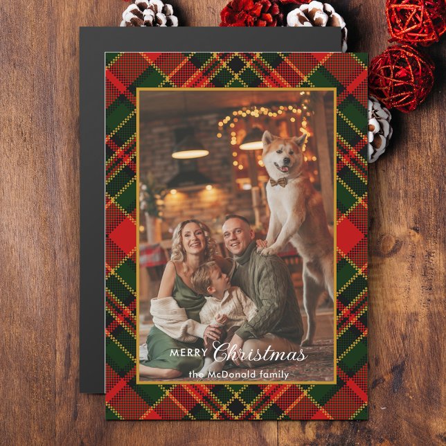 Rouge, Vert, Or Plaid de Noël Classique 1-Photo (Créateur téléchargé)