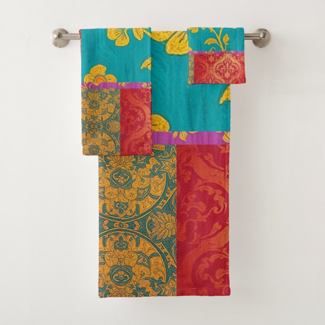 Rouge vert ORIENTAL - Serviettes de bain (En situation)