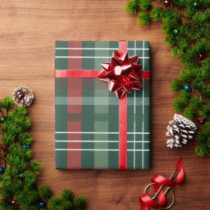 Rouge & Vert Papier Cadeau Personnalisé à motif Pl