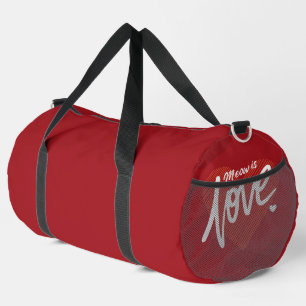 Rouge vibrant typographie blanche sac à main pour