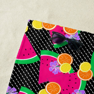 Rouge Watermelon Lémons Jaunes Serviette de plage 