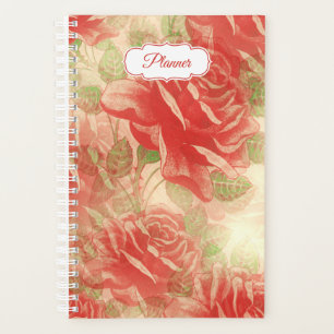 Rouges Vintage Floral Motif Planificateur