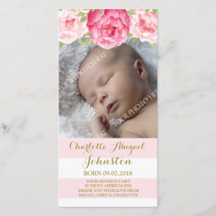 Rougissent le baby shower rose de Merci de fleurs