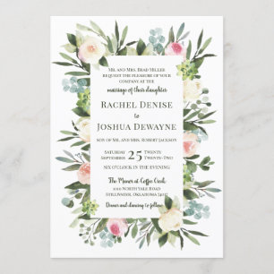 Rougissent le faire-part de mariage floral