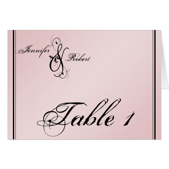 Rougissent le nombre rose de Tableau de mariage (Devant Horizontal)