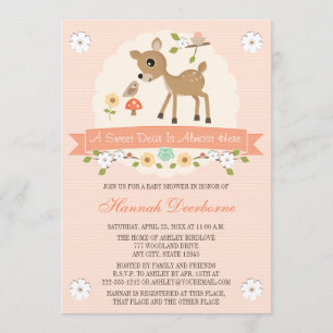 ROUGISSENT LES INVITATIONS DE BABY SHOWER DE CERFS