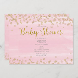 Rougissent les invitations rose-clair et d'or de