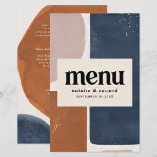 rouille Abstraite, marine + rose moderne contempor