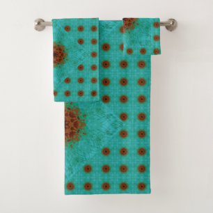 Rouille Brown et Turquoise Carreaux de Mandala ver