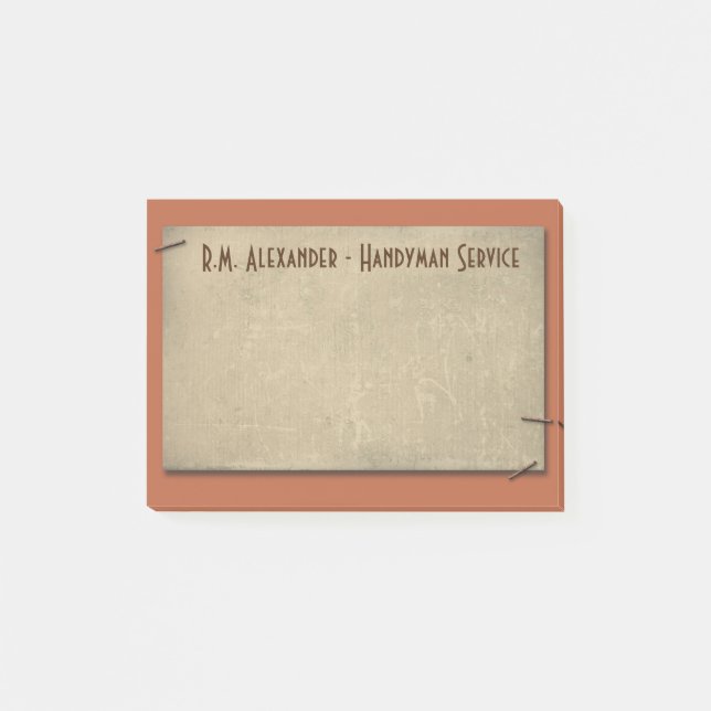 Rouille et bronzage avec agrafes Masculine Post-it (Devant)