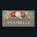 Rouille Rustique & Crème Florale Sage Vert<br><div class="desc">Ce beau tapis de bureau est orné d'un arrière - plan vert sauge en détresse avec une belle arche fleurie ou de la rouille aquarelle et des pivoines crème. Ajoutez un nom pour le rendre vraiment personnel. Fait un grand cadeau. Créé par Simply Farmhouse Press. Graphiques par ArtifloraStudio.etsy.com</div>