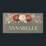 Rouille Rustique & Crème Florale Sage Vert<br><div class="desc">Ce beau tapis de bureau est orné d'un arrière - plan vert sauge en détresse avec une belle arche fleurie ou de la rouille aquarelle et des pivoines crème. Ajoutez un nom pour le rendre vraiment personnel. Fait un grand cadeau. Créé par Simply Farmhouse Press. Graphiques par ArtifloraStudio.etsy.com</div>