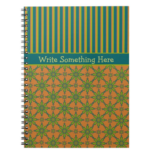 Rouille Tribale rayée, verte, Turquoise : Carnet S (Devant)