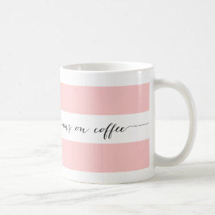 Roule sur tasse à café rayé, rose