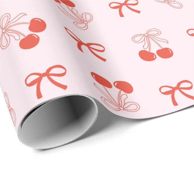 Rouleau de papier cadeau de Noël Coquette Rouge Ce (Coin rond)