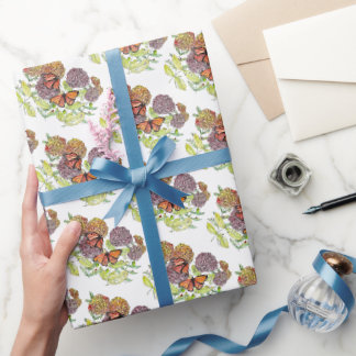 Rouleau de papier cadeau - Papillons monarques