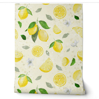 Rouleaux de papier peint joyeux et gais au citron