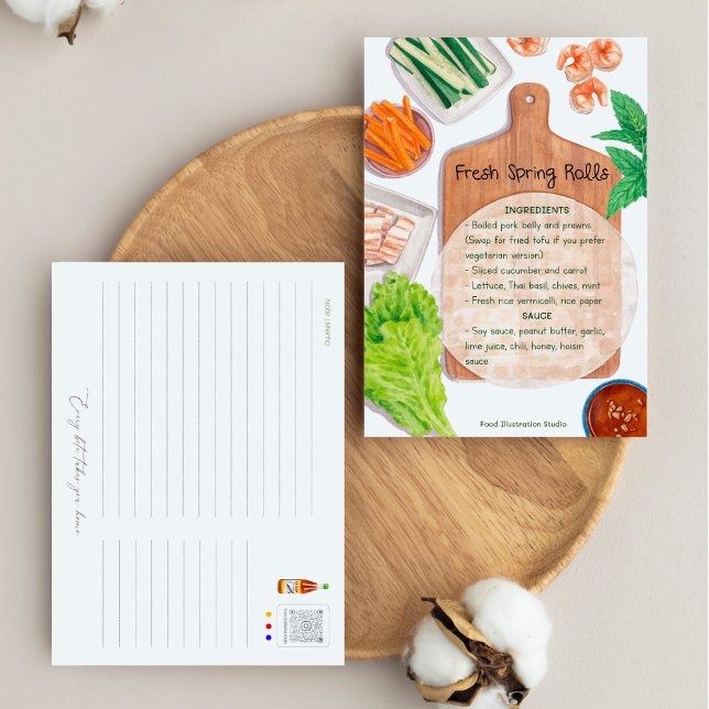 Rouleaux de printemps frais vietnamiens - Carte po (Créateur téléchargé)