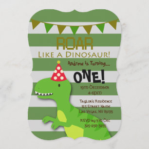 Rouler comme un dinosaure Invitation d'anniversair