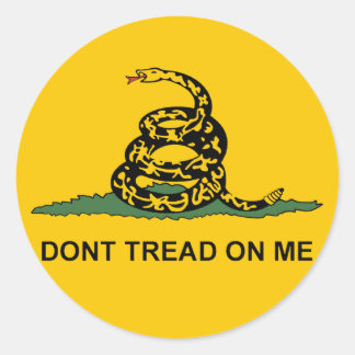 Round Dont Tread on Me Sticker -gadsden tea party
