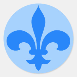 Round Fleur de Lis Stickers dans le bleu
