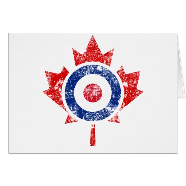 Roundel Canada Curling Hockey Cible Grunge Ice (Devant horizontal)