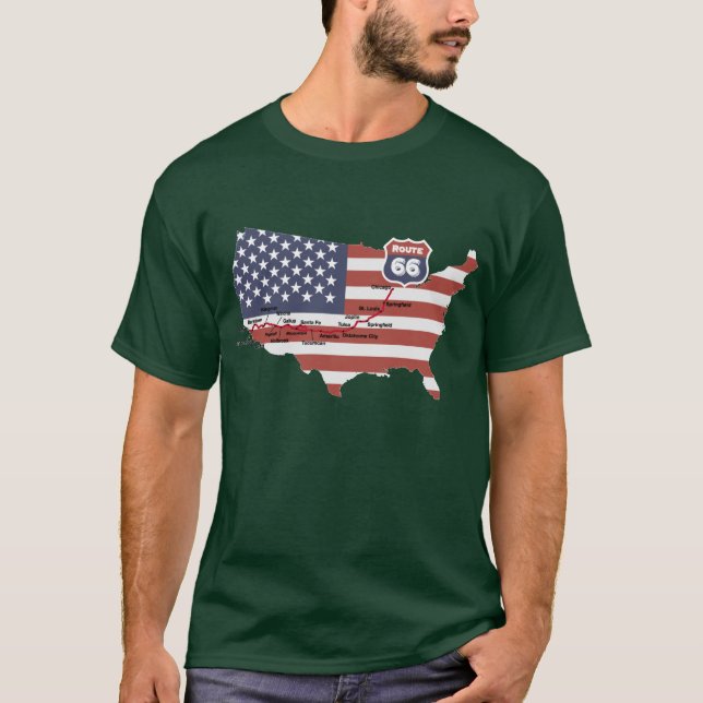 Route 66 Carte T-Shirt (Devant)