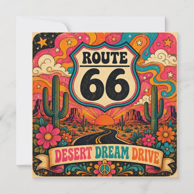 Route 66 Desert Dream Drive Groovy Rétro  (Devant)
