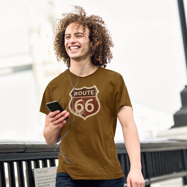 Route 66 en détresse | Rétro | T-shirt Vintage (Créateur téléchargé)