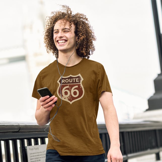 Route 66 en détresse | Rétro | T-shirt Vintage (Créateur téléchargé)