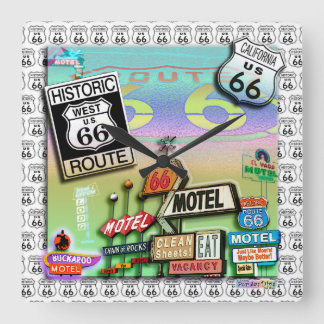 ROUTE 66 HORLOGE murale par PopArtDiva
