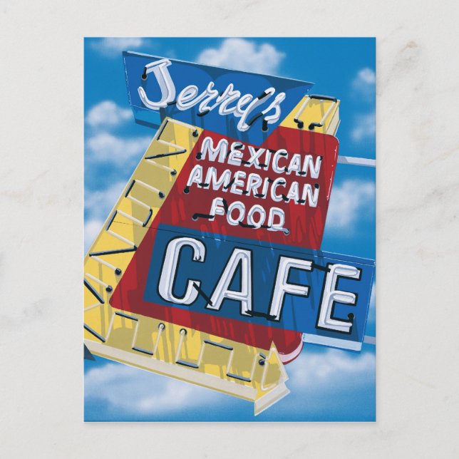Route 66 Jerry's Cafe Diner Painting Carte postale (Devant)