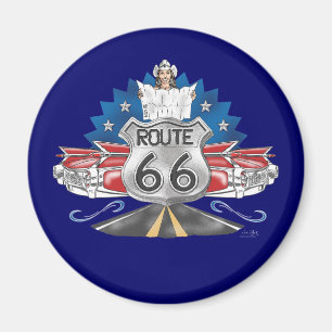 Route 66 Magnet de cowgirl