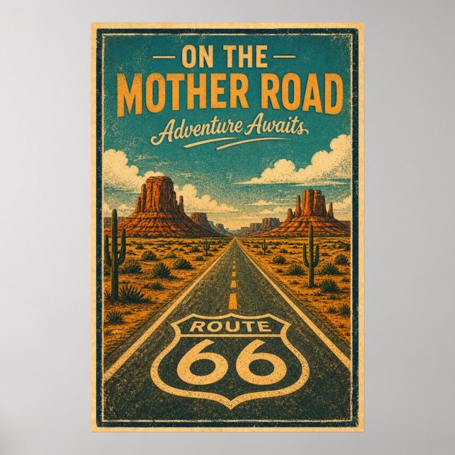 Route 66 Mother Road Aventure décoration murale (Devant)