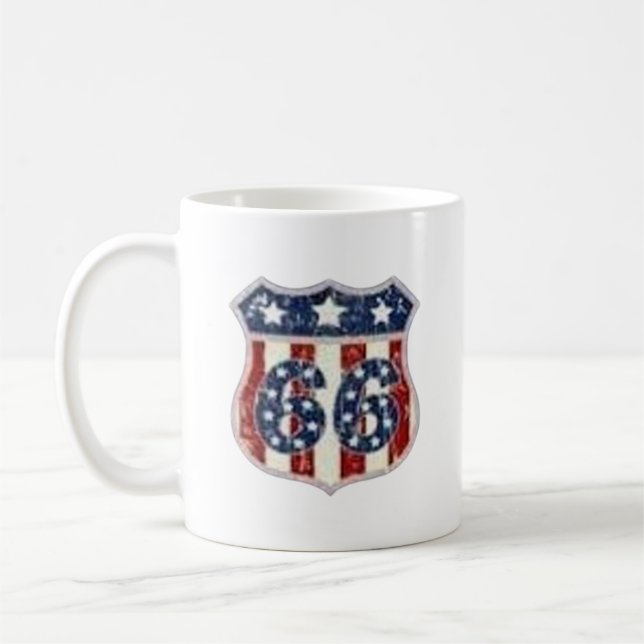 Route 66 Mug Vintage Bouclier du Patrimoine (Gauche)