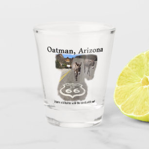 Route 66 Oatman Arizona Burros Sur Le Verre De La 